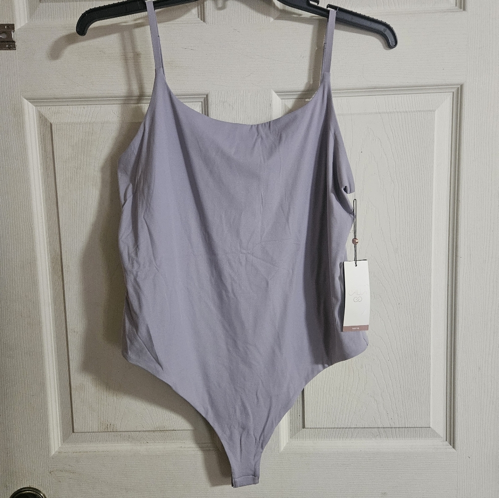 CALIA Women's Inspire Cami Bodysuit: PURPLE GRAY: NEW WITH TAGS: SIZE XXL